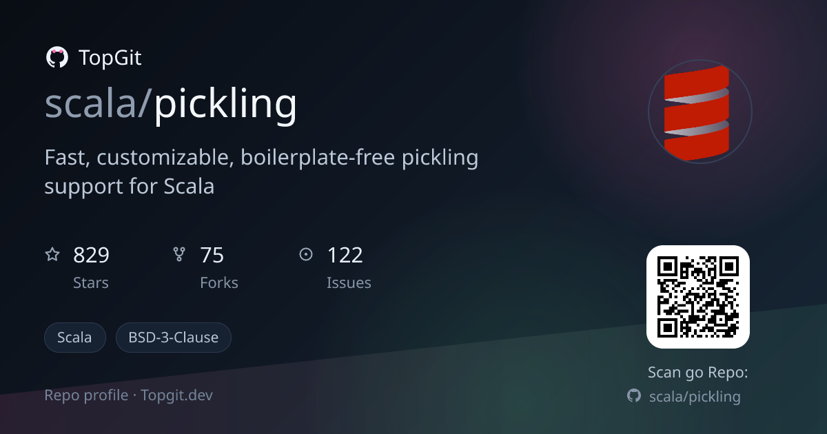 TopGit repo profile image for scala/pickling