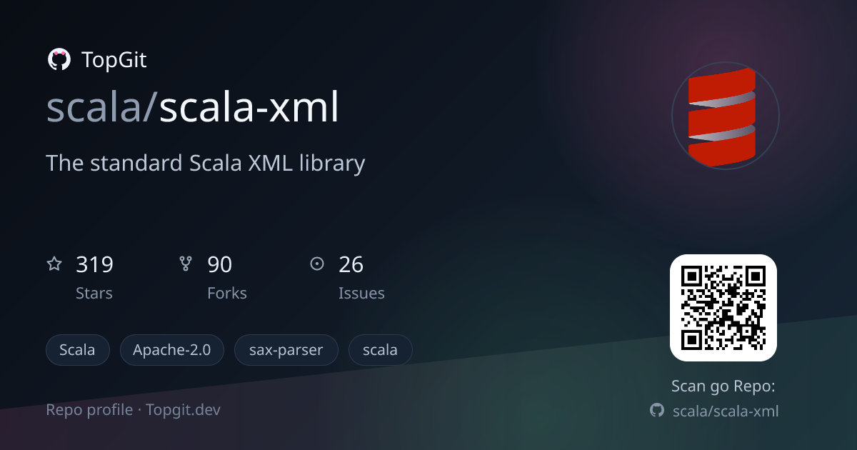 TopGit repo profile image for scala/scala-xml