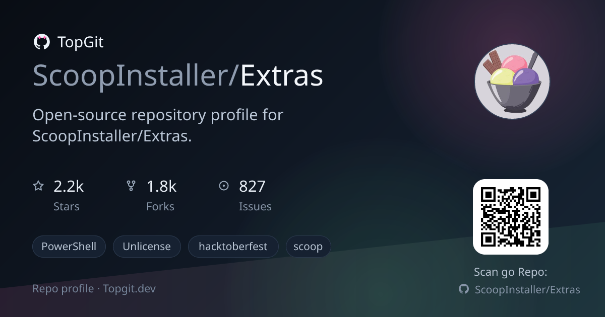 TopGit repo profile image for ScoopInstaller/Extras
