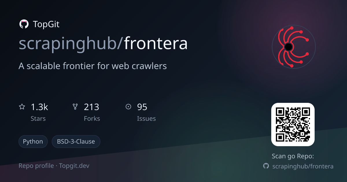 TopGit repo profile image for scrapinghub/frontera