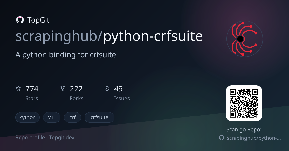 TopGit repo profile image for scrapinghub/python-crfsuite