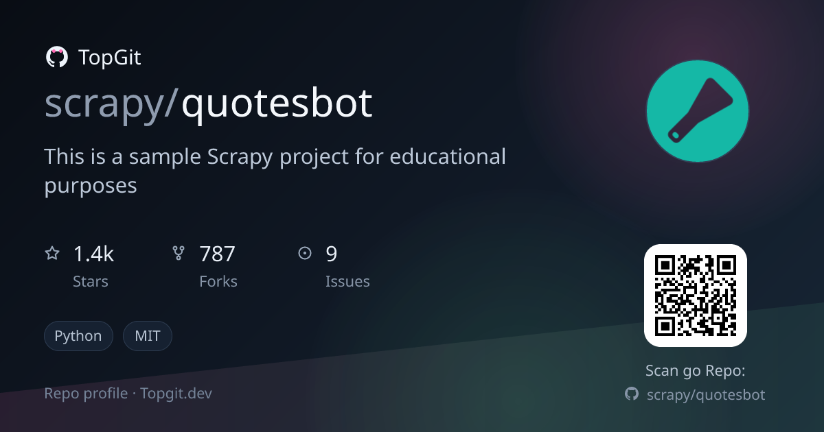 TopGit repo profile image for scrapy/quotesbot
