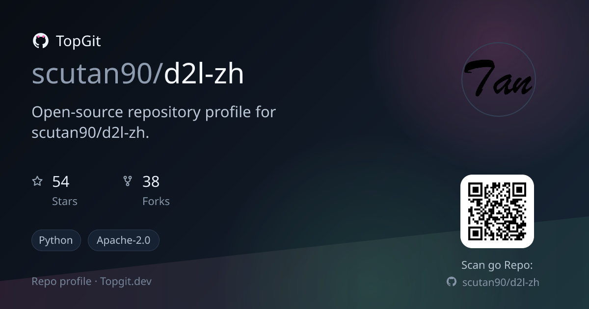 TopGit repo profile image for scutan90/d2l-zh