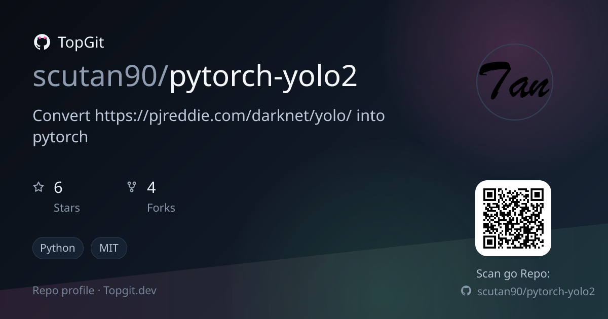 TopGit repo profile image for scutan90/pytorch-yolo2