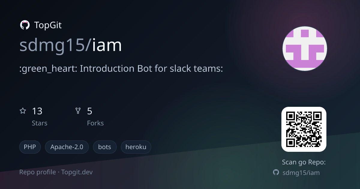 TopGit repo profile image for sdmg15/iam