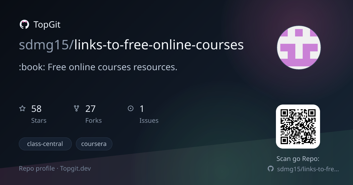TopGit repo profile image for sdmg15/links-to-free-online-courses