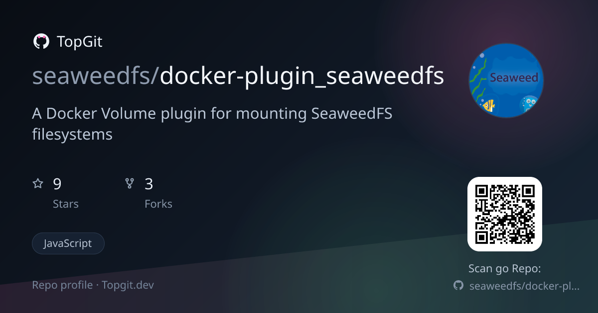 TopGit repo profile image for seaweedfs/docker-plugin_seaweedfs