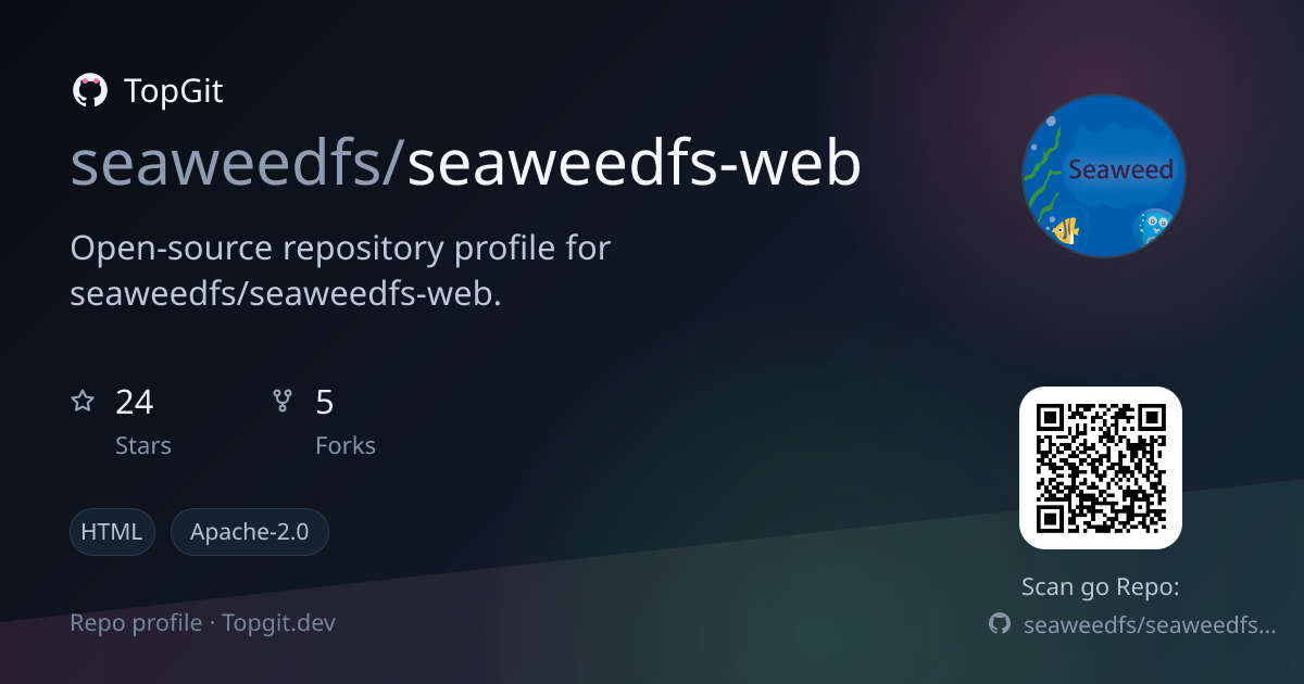 TopGit repo profile image for seaweedfs/seaweedfs-web