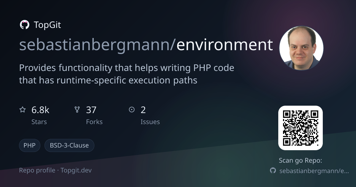 TopGit repo profile image for sebastianbergmann/environment