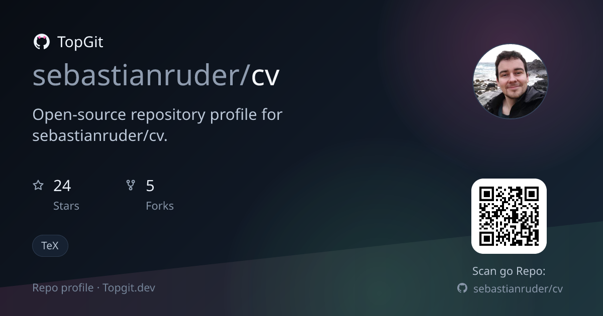 TopGit repo profile image for sebastianruder/cv