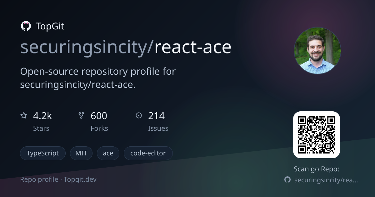 TopGit repo profile image for securingsincity/react-ace