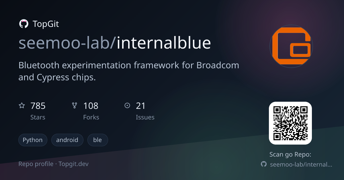 TopGit repo profile image for seemoo-lab/internalblue