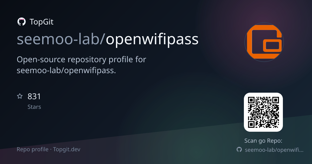 TopGit repo profile image for seemoo-lab/openwifipass