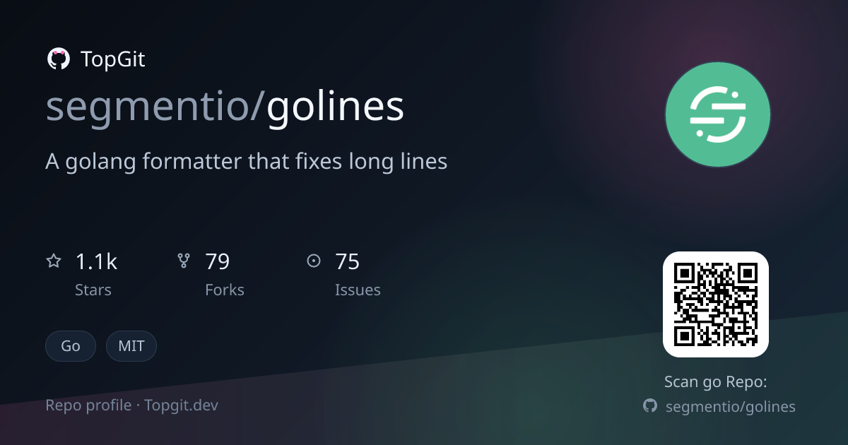TopGit repo profile image for segmentio/golines