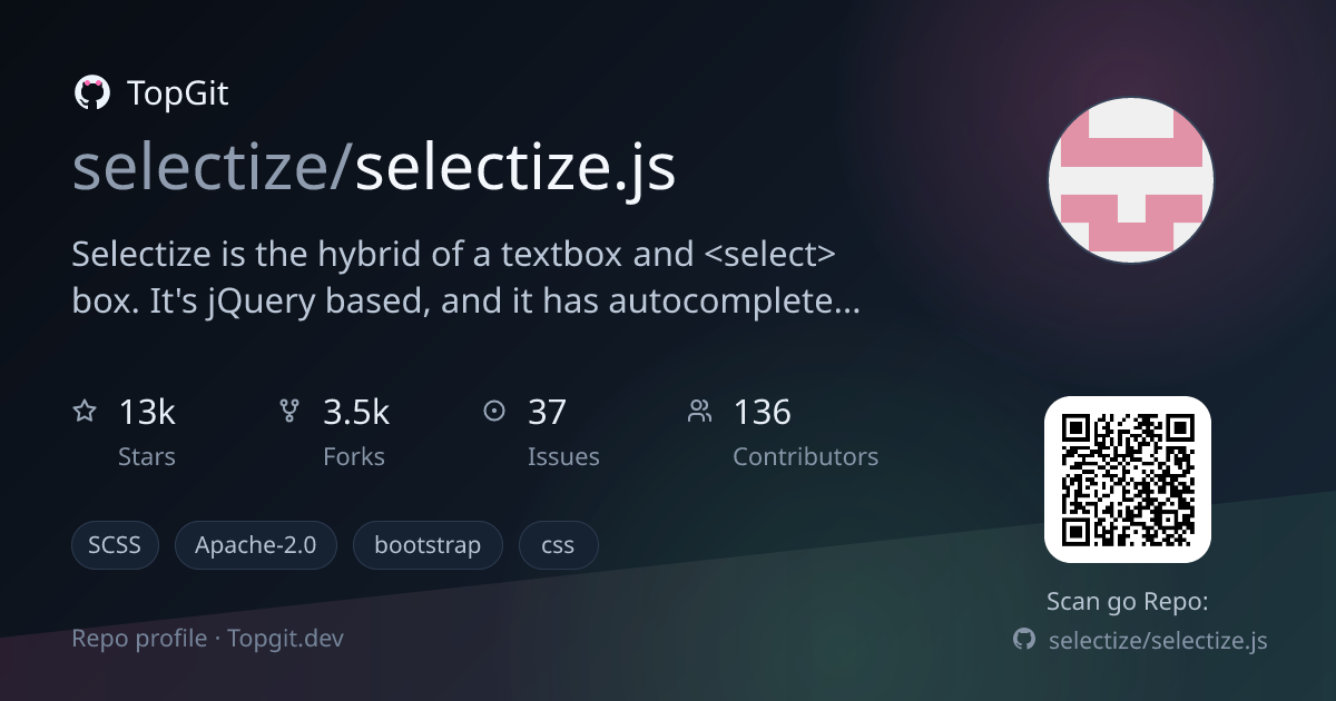 TopGit repo profile image for selectize/selectize.js