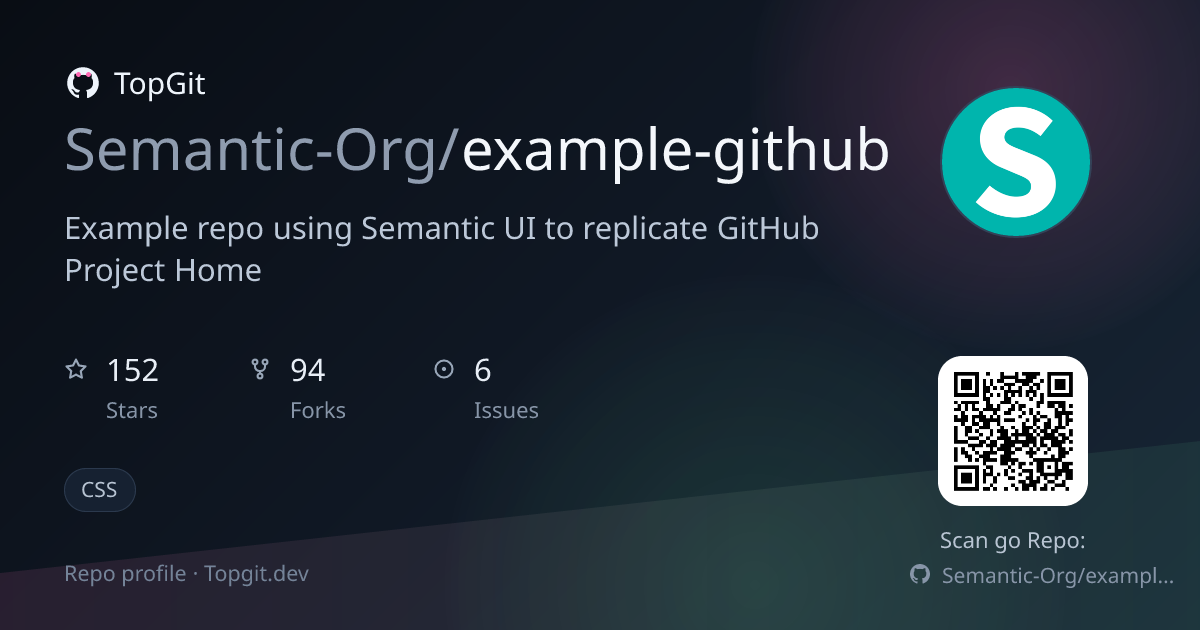 TopGit repo profile image for Semantic-Org/example-github