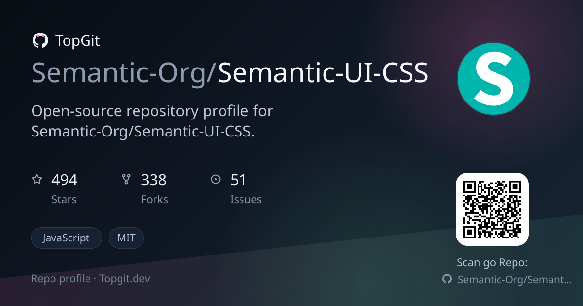 TopGit repo profile image for Semantic-Org/Semantic-UI-CSS