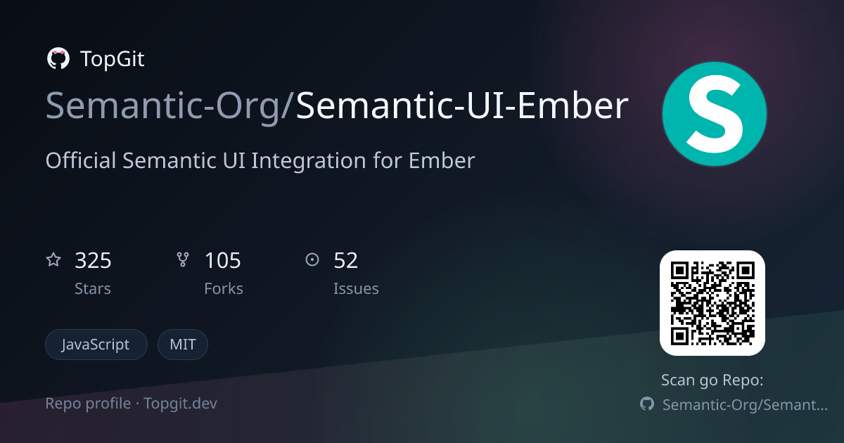 TopGit repo profile image for Semantic-Org/Semantic-UI-Ember