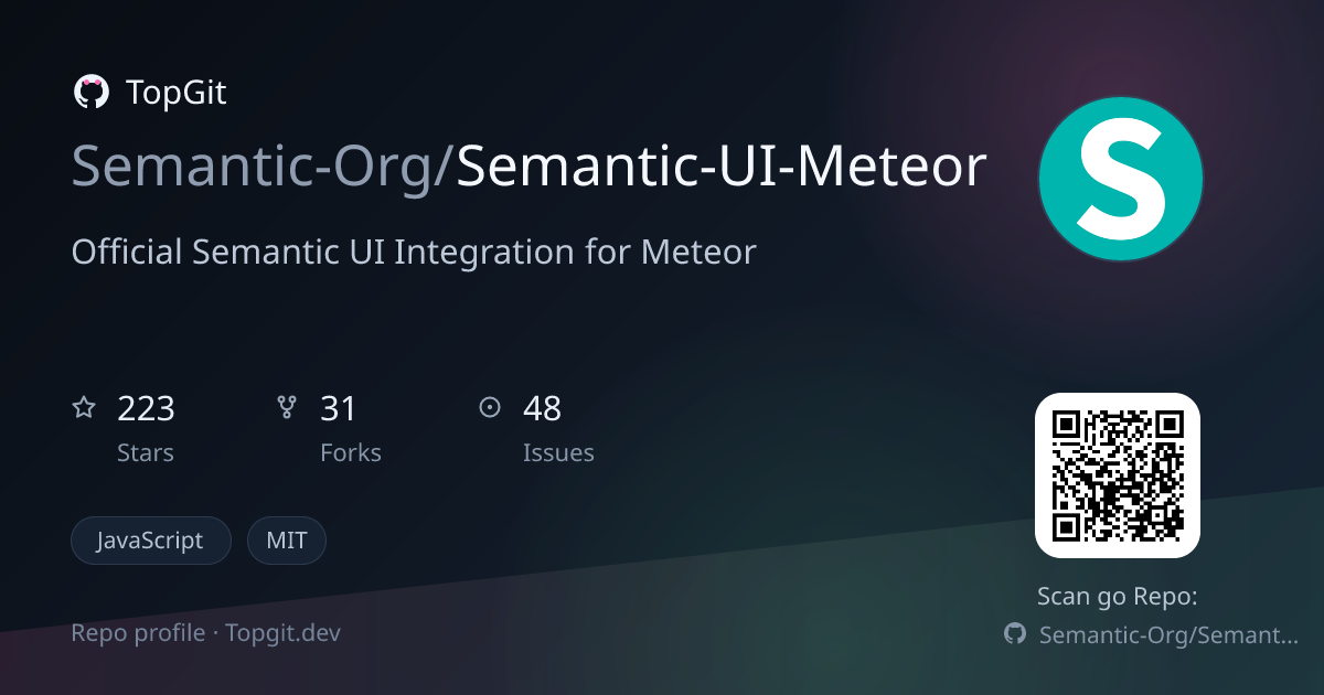 TopGit repo profile image for Semantic-Org/Semantic-UI-Meteor