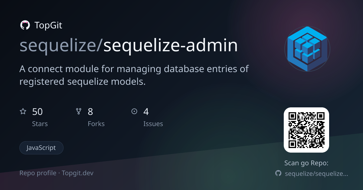 TopGit repo profile image for sequelize/sequelize-admin