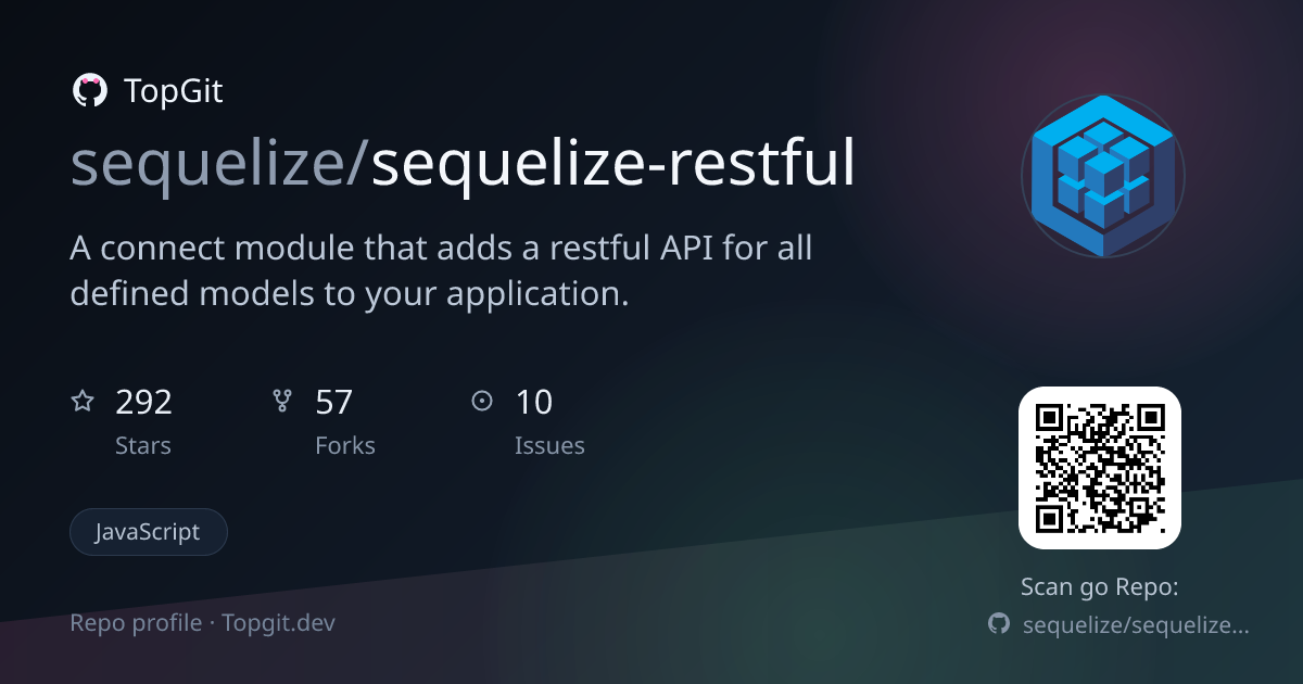 TopGit repo profile image for sequelize/sequelize-restful