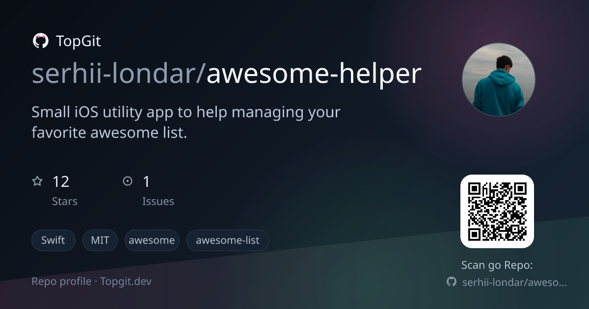 TopGit repo profile image for serhii-londar/awesome-helper