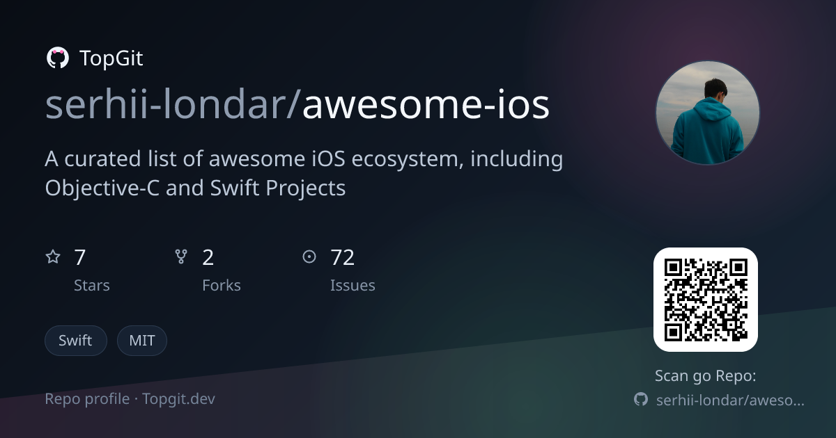 TopGit repo profile image for serhii-londar/awesome-ios