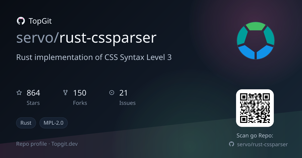 TopGit repo profile image for servo/rust-cssparser