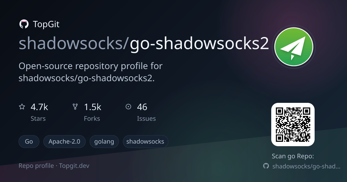 TopGit repo profile image for shadowsocks/go-shadowsocks2