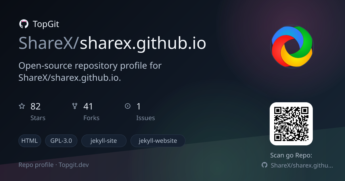 TopGit repo profile image for ShareX/sharex.github.io