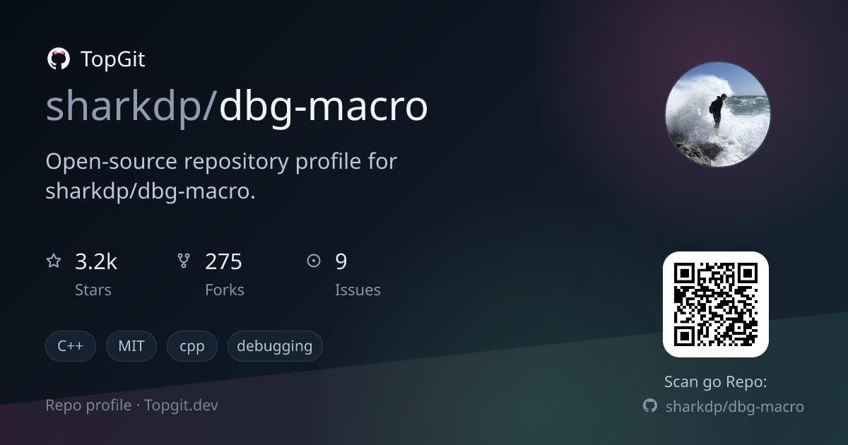 TopGit repo profile image for sharkdp/dbg-macro
