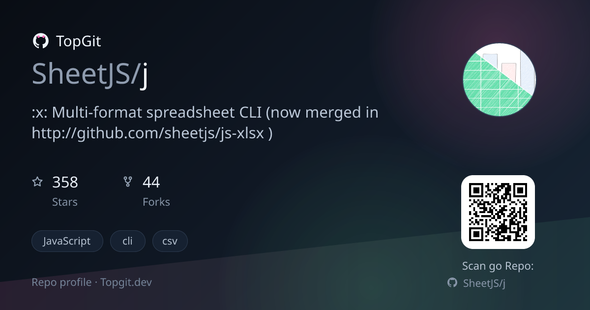 TopGit repo profile image for SheetJS/j
