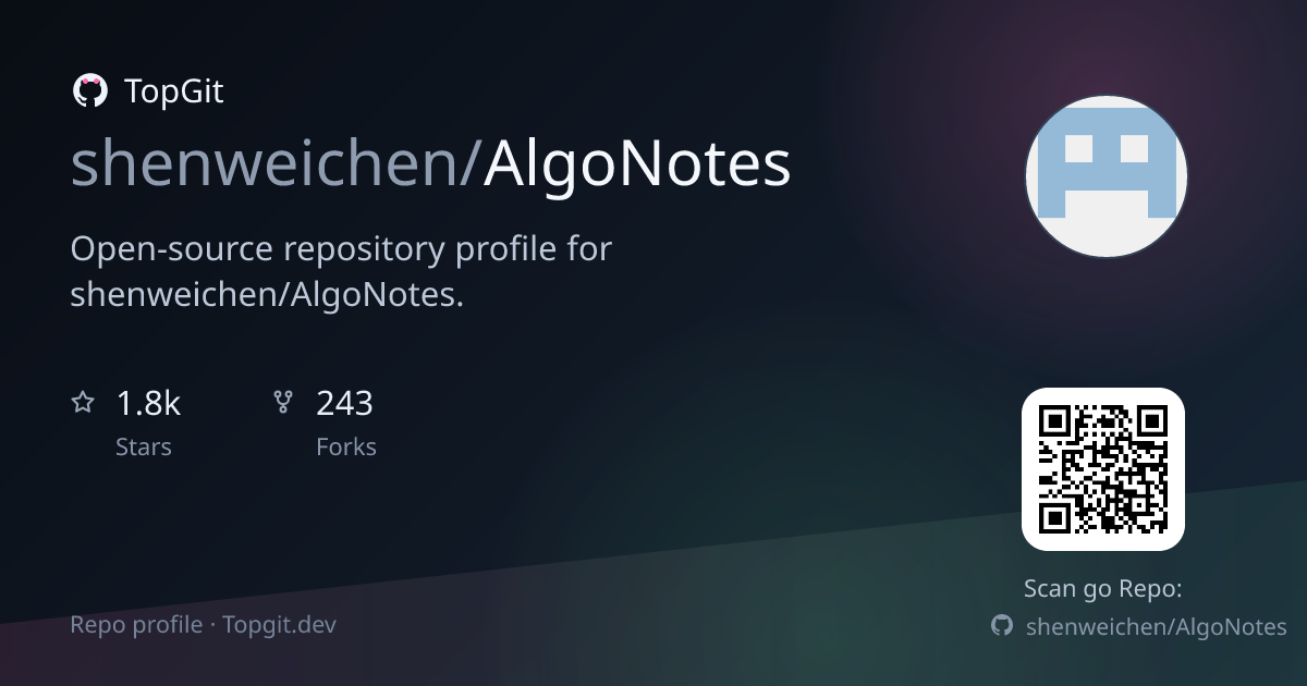 TopGit repo profile image for shenweichen/AlgoNotes