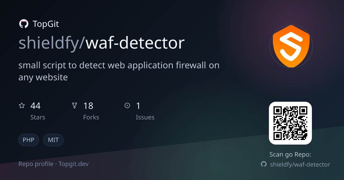 TopGit repo profile image for shieldfy/waf-detector