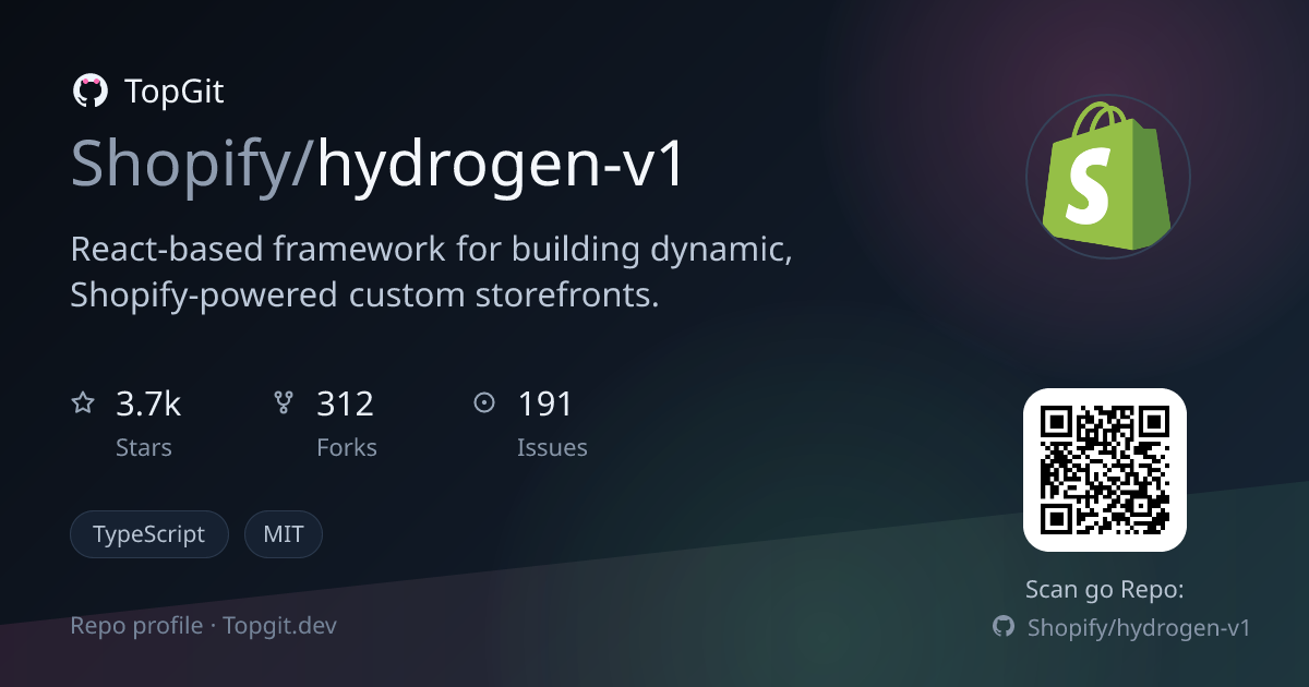 TopGit repo profile image for Shopify/hydrogen-v1