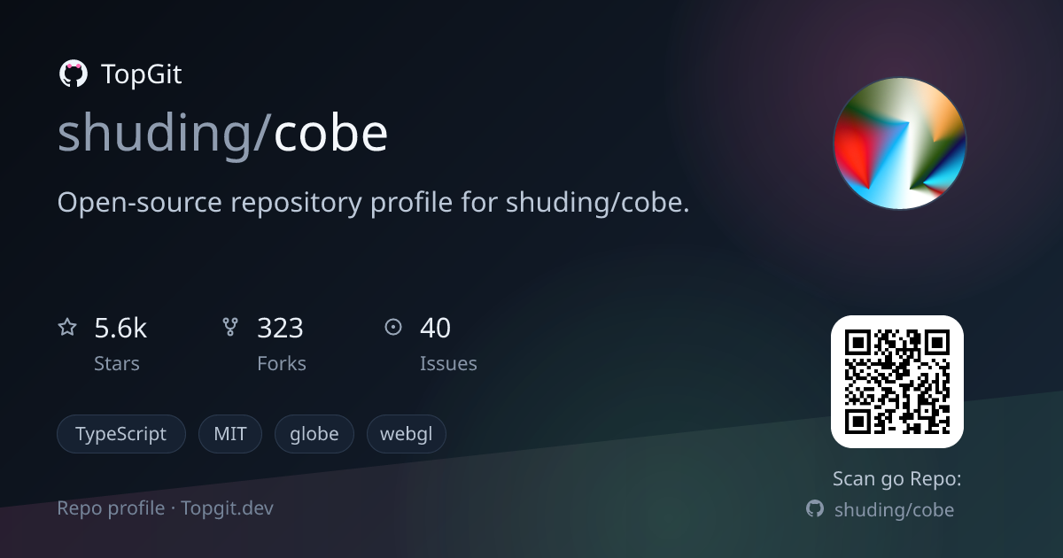 TopGit repo profile image for shuding/cobe
