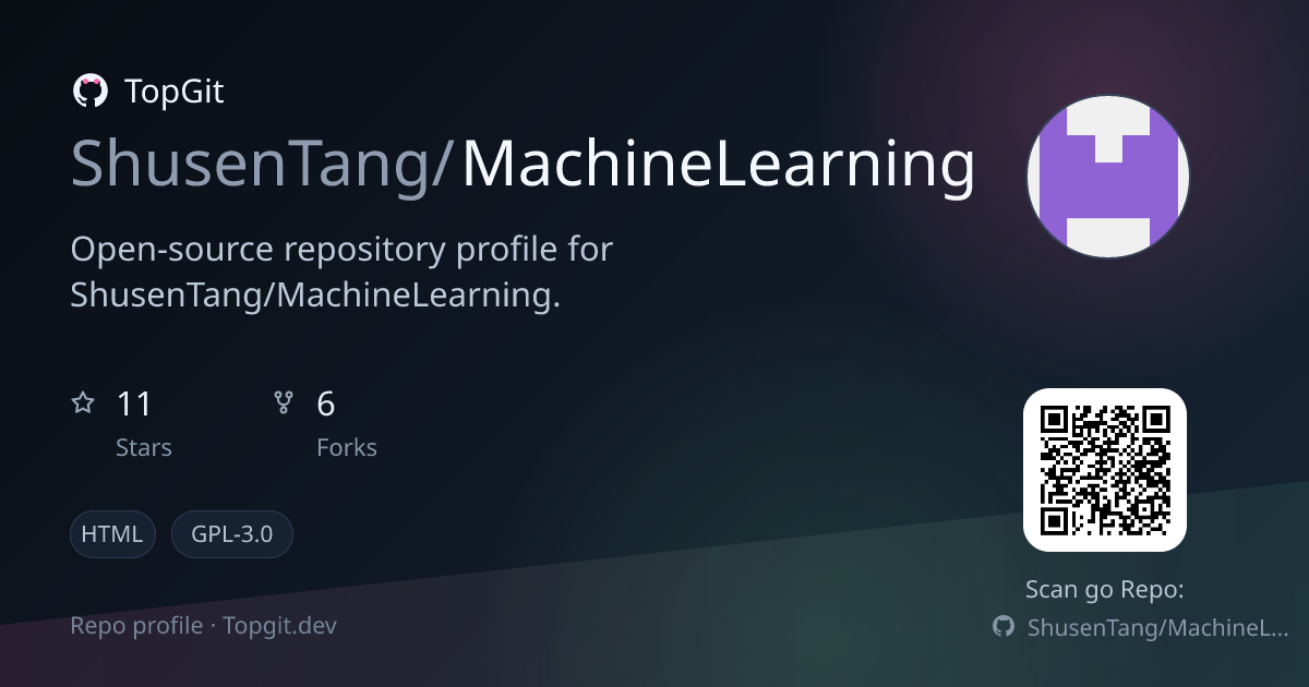 TopGit repo profile image for ShusenTang/MachineLearning