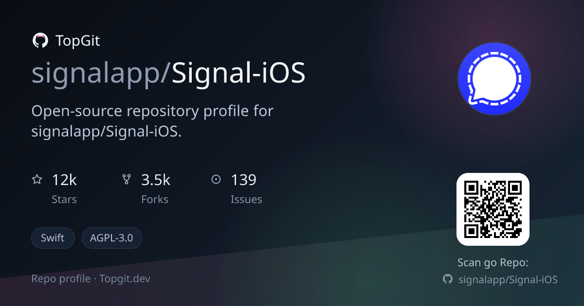 TopGit repo profile image for signalapp/Signal-iOS