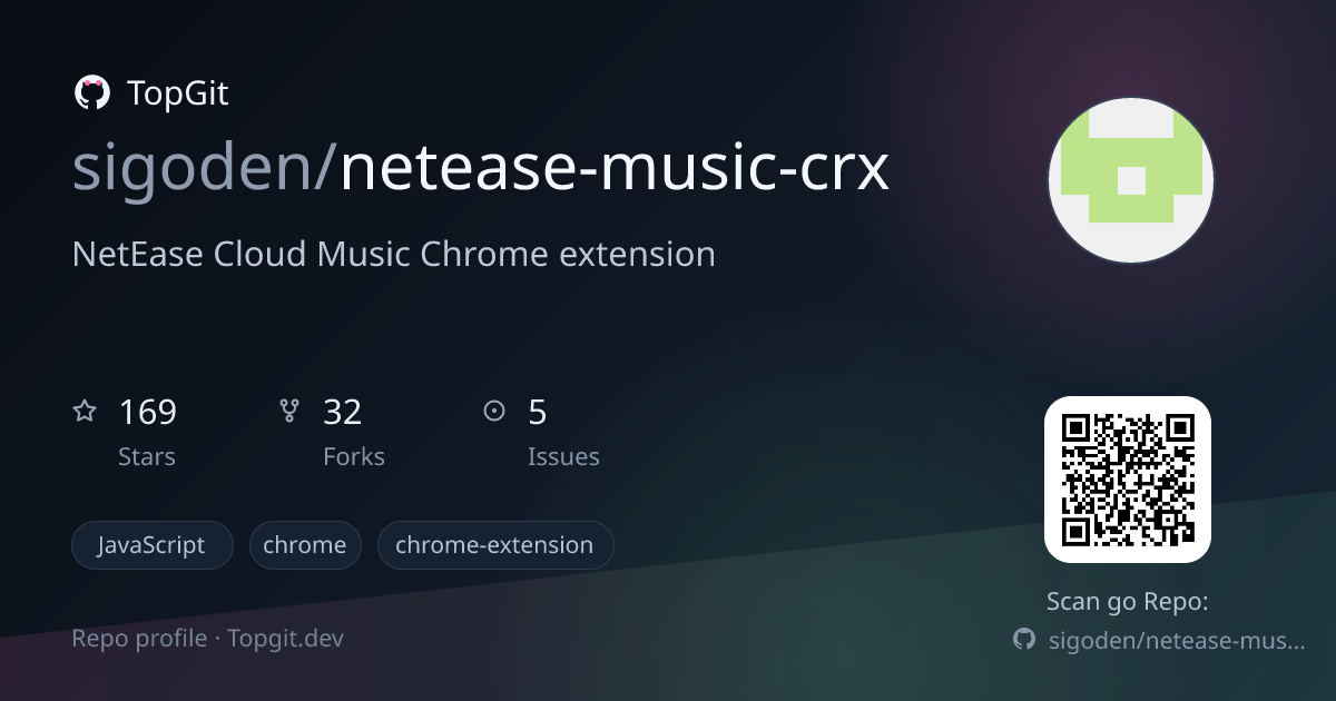 TopGit repo profile image for sigoden/netease-music-crx