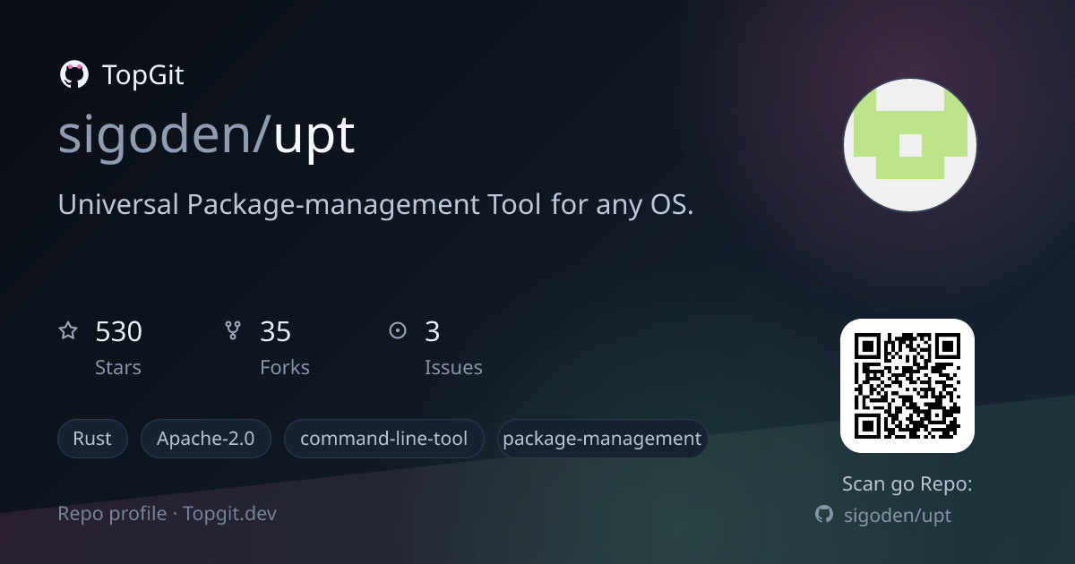 TopGit repo profile image for sigoden/upt