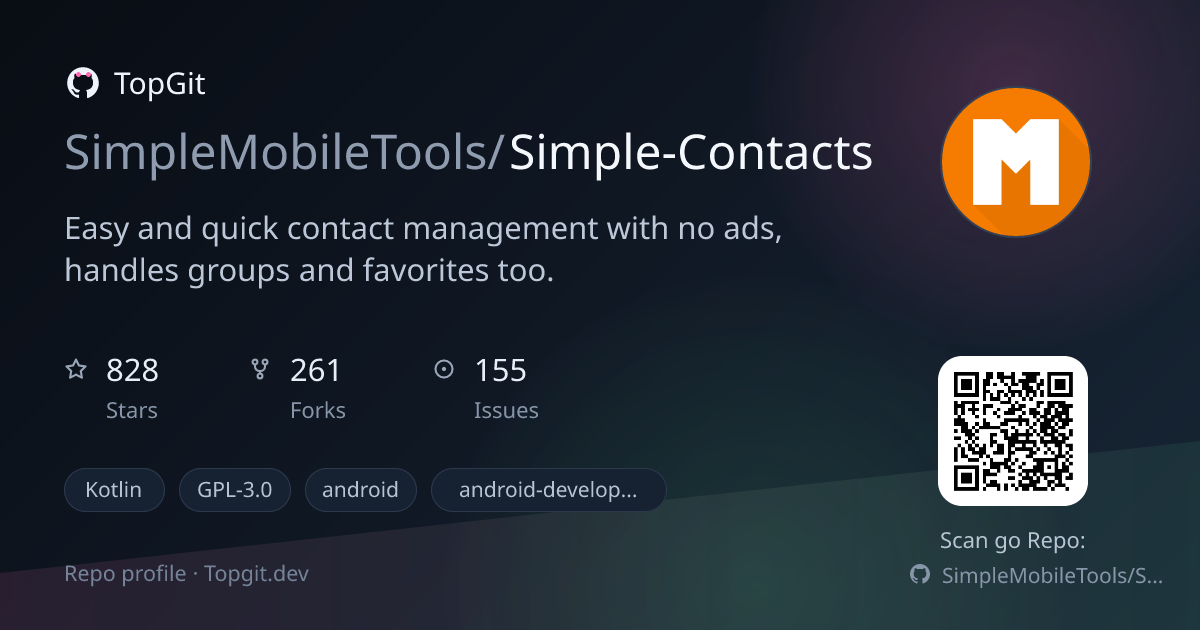TopGit repo profile image for SimpleMobileTools/Simple-Contacts