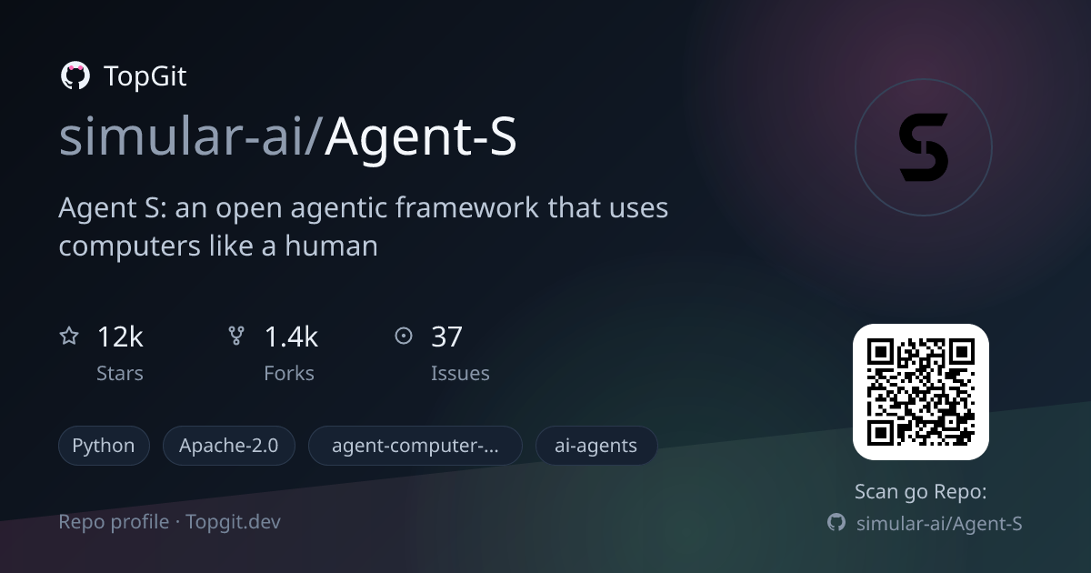TopGit repo profile image for simular-ai/Agent-S
