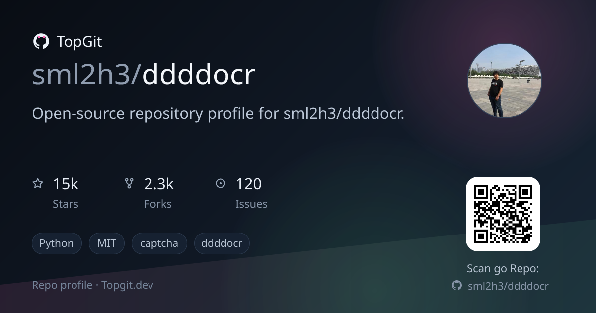 TopGit repo profile image for sml2h3/ddddocr