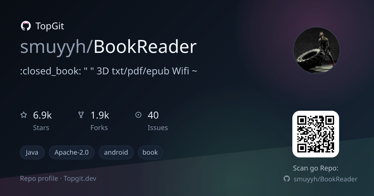 TopGit repo profile image for smuyyh/BookReader