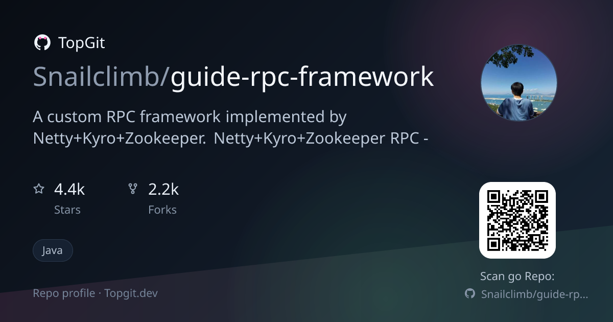 TopGit repo profile image for Snailclimb/guide-rpc-framework