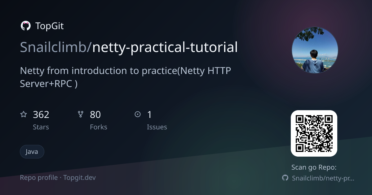 TopGit repo profile image for Snailclimb/netty-practical-tutorial