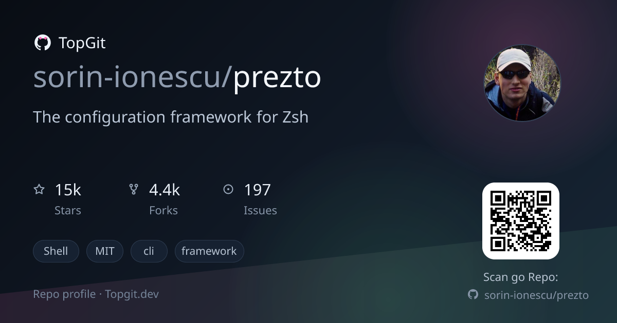 TopGit repo profile image for sorin-ionescu/prezto