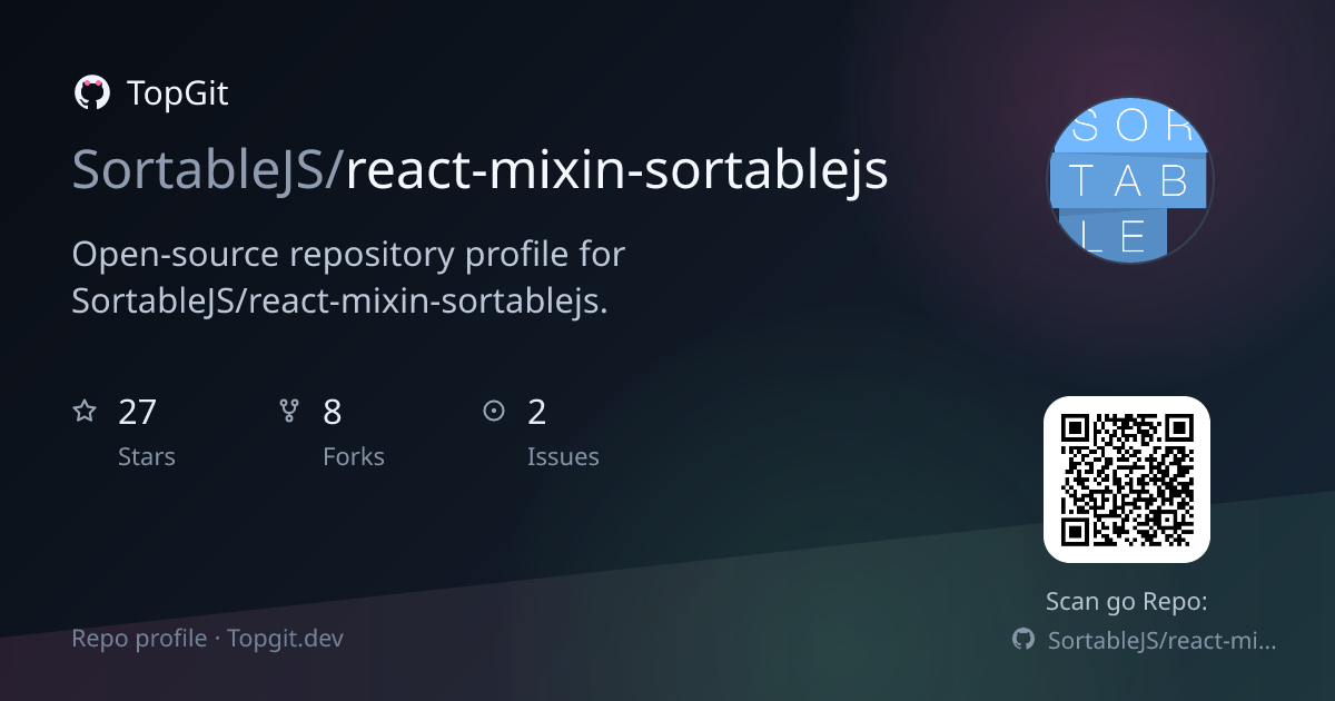 TopGit repo profile image for SortableJS/react-mixin-sortablejs
