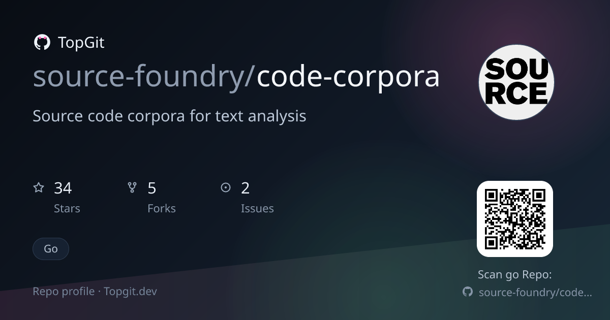TopGit repo profile image for source-foundry/code-corpora