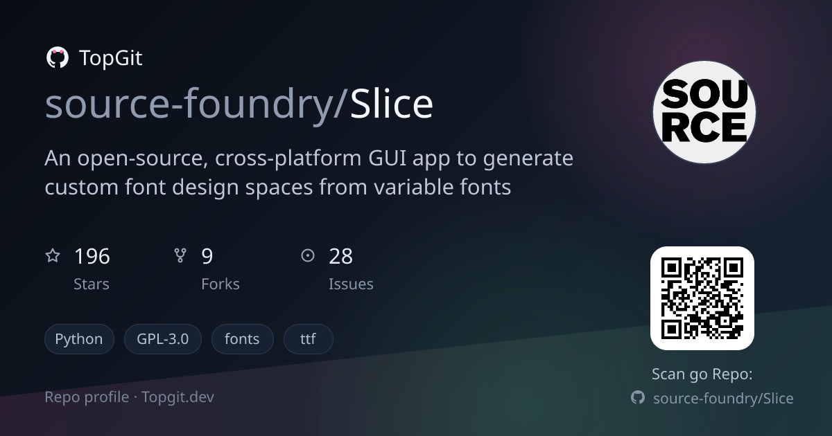 TopGit repo profile image for source-foundry/Slice